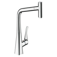 Dřezová baterie Hansgrohe Metris s vytahovací sprškou chrom 14786000