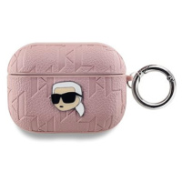 Karl Lagerfeld PU Embossed Karl Head Pouzdro pro AirPods Pro Pink