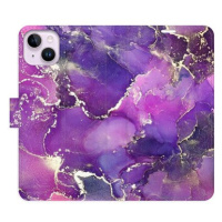 iSaprio flip pouzdro Purple Marble pro iPhone 14 Plus