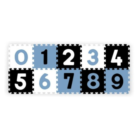 BabyOno dětská pěnová hrací podložka puzzle - čísla, 10ks, černá/modrá/bílá