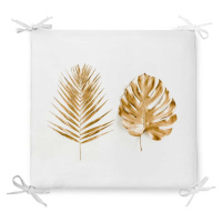 Podsedák s příměsí bavlny Minimalist Cushion Covers Golden Leaves, 42 x 42 cm