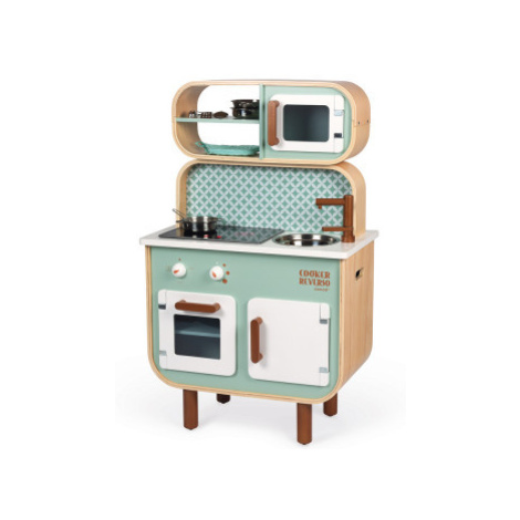 Dětská dřevěná oboustranná kuchyňka s pračkou - Reverso JANOD