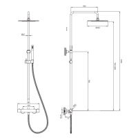 OMNIRES Y termostatický sprchový sloup zlatá kartáčovaná /GLB/ Y1244SUGLB