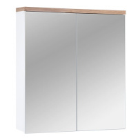 Comad Závěsná koupelnová skříňka se zrcadlem Bali 840 2D bílá/dub votan
