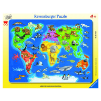 RAVENSBURGER - Mapa Světa se zvířaty 30-48D