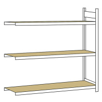Širokorozpěťový regál, s dřevotřískovou deskou, výška 2000 mm SCHULTE
