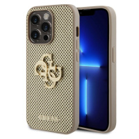 Guess PU Perforated 4G Glitter Metal Logo kryt iPhone 14 Pro Max zlatý