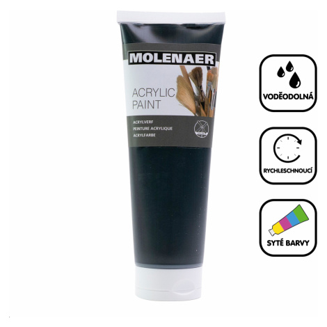 Molenaer akrylová barva Molenaer, 250 ml, černá