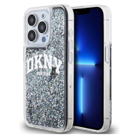 DKNY Liquid Glitter Arch Logo kryt iPhone 15 Pro černý