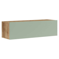 TV stolek v dekoru borovice v zeleno-přírodní barvě 100x30x32 cm – Kalune Design