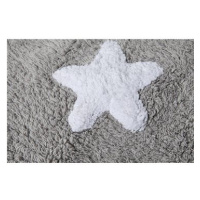 Bio kusový, ručně tkaný Stars Grey-White 120×160 cm