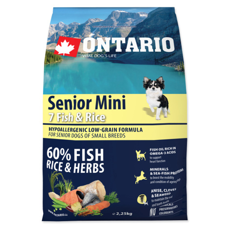 Ontario Senior Mini Fish&Rice granule 2,25 kg