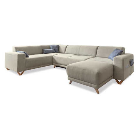 Béžová rozkládací/s úložným prostorem rohová pohovka (levý roh/do "U") Classy Sophie – Miuform