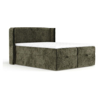 Tmavě zelená boxspring postel s úložným prostorem 160x200 cm Passion – Maison de Rêve