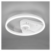 Reality Leuchten Stropní ventilátor Borgholm s LED, CCT, bílá