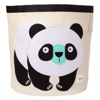3 SPROUTS - Koš na hračky Panda Black & White