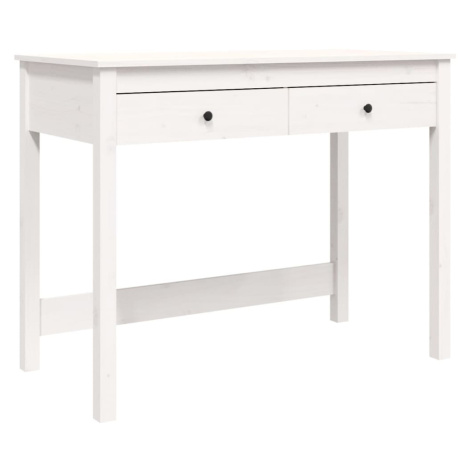 vidaXL Psací stůl se zásuvkami bílý 100x50x78 cm masivní borové dřevo