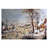 Brueghel, Pieter the Younger - Obrazová reprodukce Winter Landscape with Birdtrap, 1601, (40 x 2