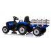 mamido Elektrický traktor s vlečkou T2 modrý
