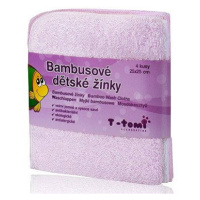 T-tomi Bambusové žínky 4 ks - Růžová