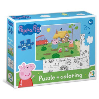 Oboustranné puzzle Prasátko Peppa: Na chalupě 60 dílků