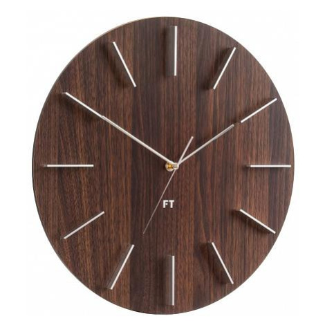 Designové nástěnné hodiny Future Time FT2010WE Round dark natural brown 40cm FOR LIVING