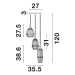 NOVA LUCE závěsné svítidlo ZARLEY chromovaný kov kouřové šedé sklo E27 3x12W 230V IP20 bez žárov