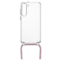 Pouzdro FIXED Pure Neck s růžovou šňůrkou na krk pro Samsung Galaxy S23+
