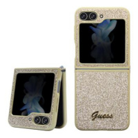 Guess hard kryt na Samsung Galaxy Z Flip 5 Gold Glitter Flakes Metal Logo