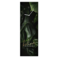 Nástěnné hodiny Styler Glassclock Believe, 20 x 60 cm
