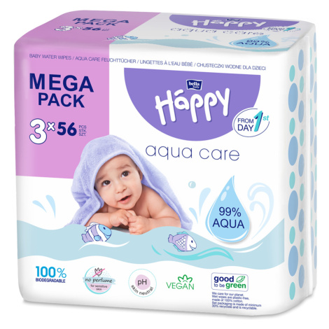 Bella Happy Baby čisticí ubrousky Aqua care 3 x 56 ks