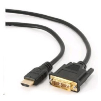 GEMBIRD Kabel HDMI - DVI 1, 8m (M/M, DVI-D, Single Link, zlacené kontakty, stíněný)