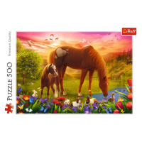 Trefl Puzzle 500 - Koně na louce