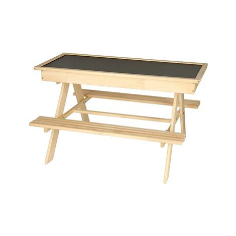 Build & Trade & Innovative Dětský zahradní stůl + 2 lavičky, pískoviště, tabule