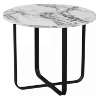 Tempo Kondela Konferenční stolek SALINO - bílý mramor/černý kov + kupón KONDELA10 na okamžitou s