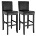tectake 403510 2 barové židle dřevěné - černá - černá