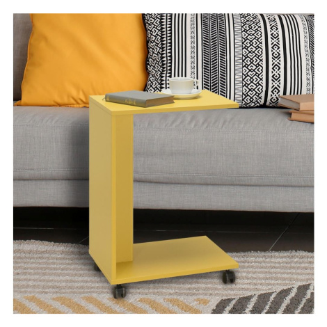 Adore Furniture Odkládací stolek 65x35 cm žlutá