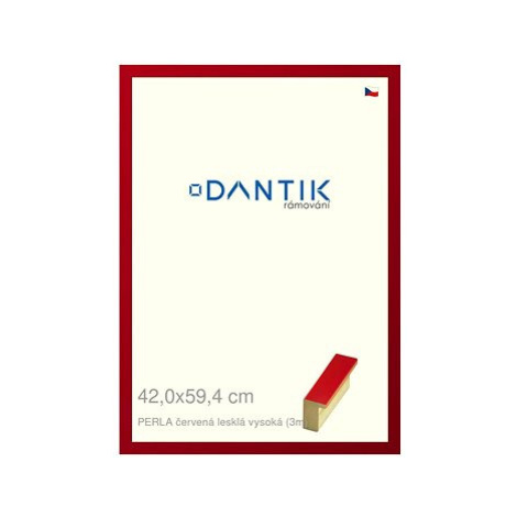 DANTIK rámeček 42 × 59,4, PERLA červený lesklý vysoký plexi čiré