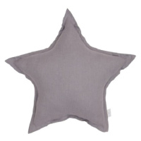 Cotton & Sweets Mini lněný polštář hvězda tmavě šedá 38 cm