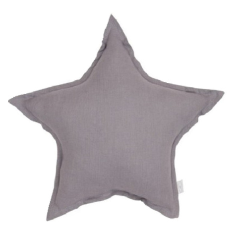 Cotton &amp; Sweets Mini lněný polštář hvězda tmavě šedá 38 cm