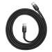 Odolný kabel nylonem opletený USB-C / USB-C PD QC 60W 3A 480Mb/s Baseus Cafule 1m Černošedý