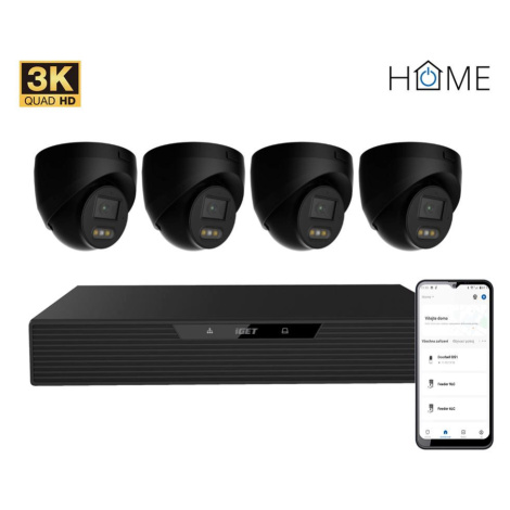 iGET HOME N85P4 - kamerový NVR PoE set 3K rozlišení, 8CH NVR + 4x kamera se zvukem, IR a LED