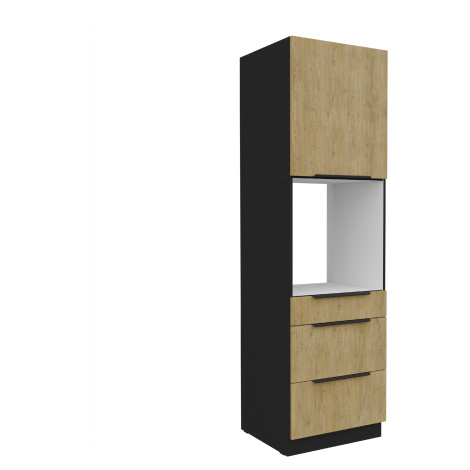 Vysoká skříňka pro vestavnou troubu Cremona 60 DPS-210 3S 1F - Premium Box Barva korpusu: Černá,