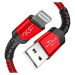 Kabel USB A na Lightning, 20W, 2A, 1,2 m, červená