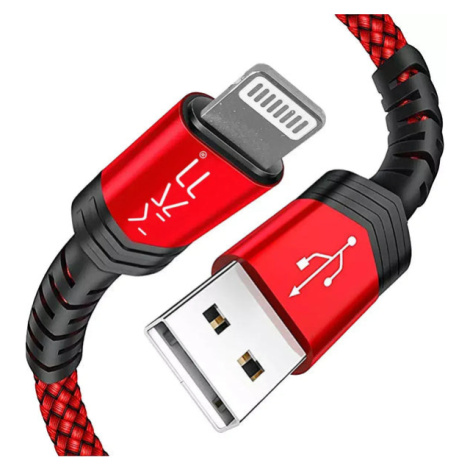 Kabel USB A na Lightning, 20W, 2A, 1,2 m, červená MK Floria
