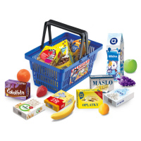 RAPPA - MINI OBCHOD - nákupní košík s doplňky a učením jak nakupovat - modrý