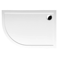 RENA R sprchová vanička z litého mramoru, čtvrtkruh 120x90x4cm, R550, pravá, bíl 65611