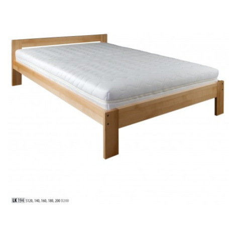 Drewmax Manželská postel - masiv LK194 | 160 cm buk Moření: Koniak