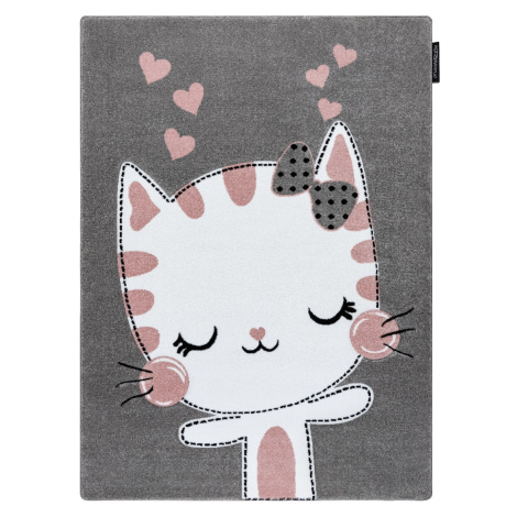 Dywany Łuszczów Dětský kusový koberec Petit Kitty cat grey - 160x220 cm