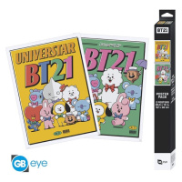 Set 2 plakátů BT21 - Vintage Univertar (52x38 cm)